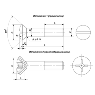 Винт с полупотайной головкой, класс точности А,В ГОСТ 17474-80 - фото - 1